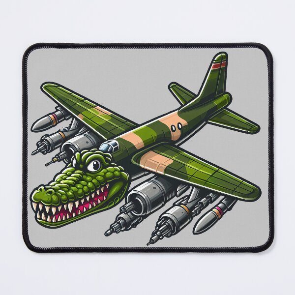Item preview, Bombardiro Crocodilo - cartoon crocodile fusion with a military bomber plane  designed and sold by EmeraldeaArt.