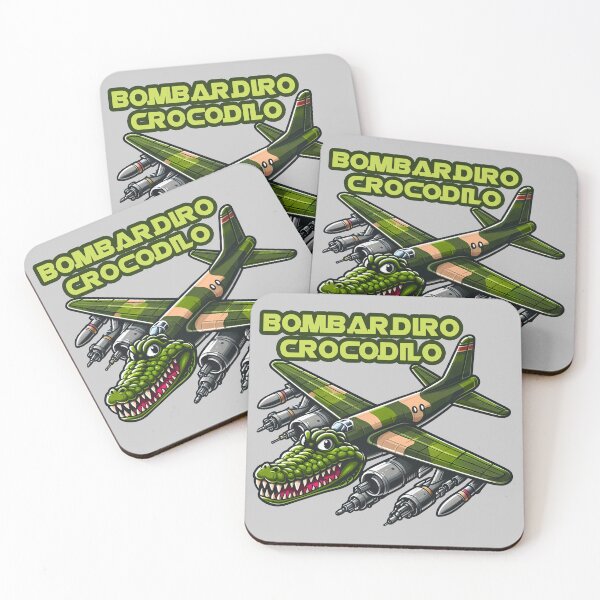 Item preview, Bombardiro Crocodilo with name text - cartoon crocodile fusion with a military bomber plane  designed and sold by EmeraldeaArt.