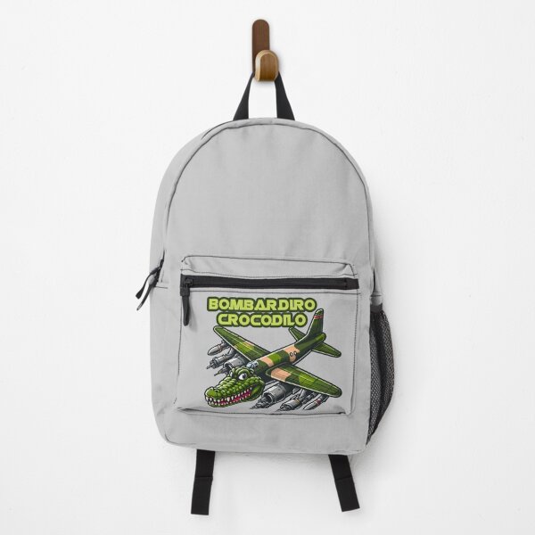 Item preview, Bombardiro Crocodilo with name text - cartoon crocodile fusion with a military bomber plane designed and sold by EmeraldeaArt.