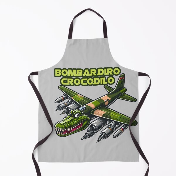 Item preview, Bombardiro Crocodilo with name text - cartoon crocodile fusion with a military bomber plane  designed and sold by EmeraldeaArt.