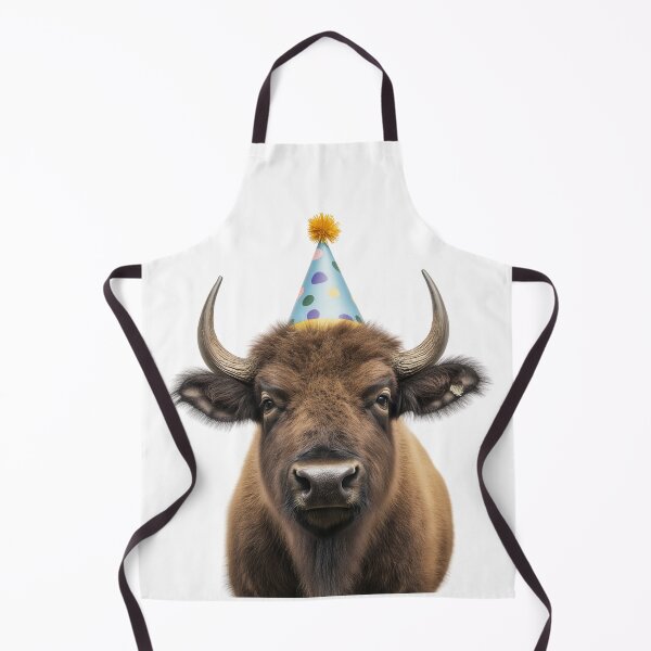 Item preview, Funny Buffalo Wearing Birthday Party Hat designed and sold by LazyOwlStore.