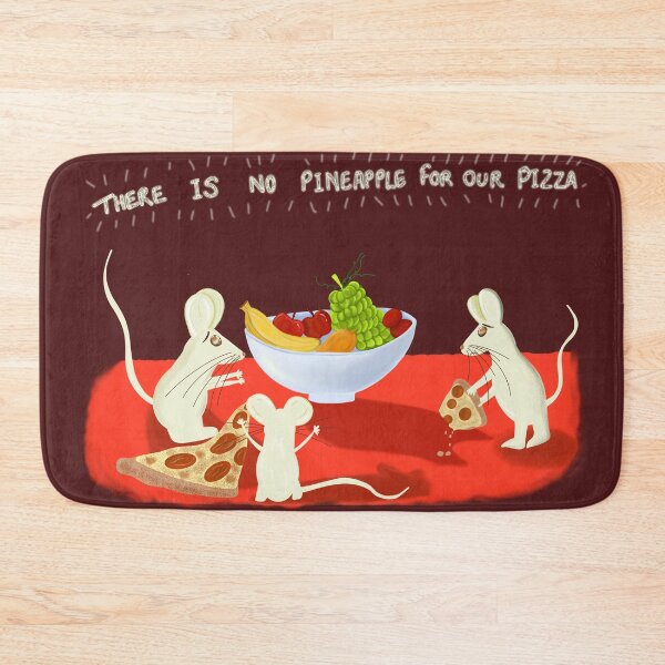 Item preview, “No Pineapple?” – A Whimsical Mouse Pizza Party Gone Wrong designed and sold by ArtandStories.