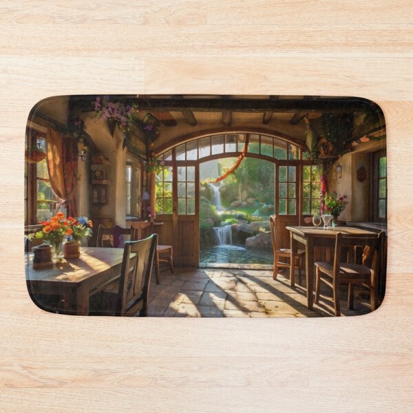 Item preview, Magical Waterside Tavern Among Blossoms designed and sold by BlareBlare.
