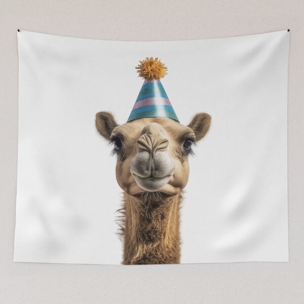 Item preview, Funny Camel Wearing Birthday Party Hat designed and sold by LazyOwlStore.