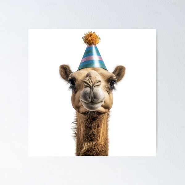 Item preview, Funny Camel Wearing Birthday Party Hat designed and sold by LazyOwlStore.