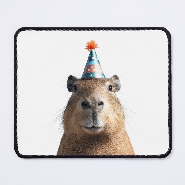 Item preview, Funny Capybara Wearing Birthday Party Hat designed and sold by LazyOwlStore.