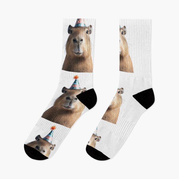 Item preview, Funny Capybara Wearing Birthday Party Hat designed and sold by LazyOwlStore.