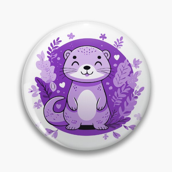 Artikelvorschau, Lila süßer Smiley-Otter entworfen und verkauft von elliebart.