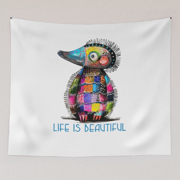 Item preview, Colorful Animal Design – Life is Beautiful – Happy Mole Motif designed and sold by KolbaVison.