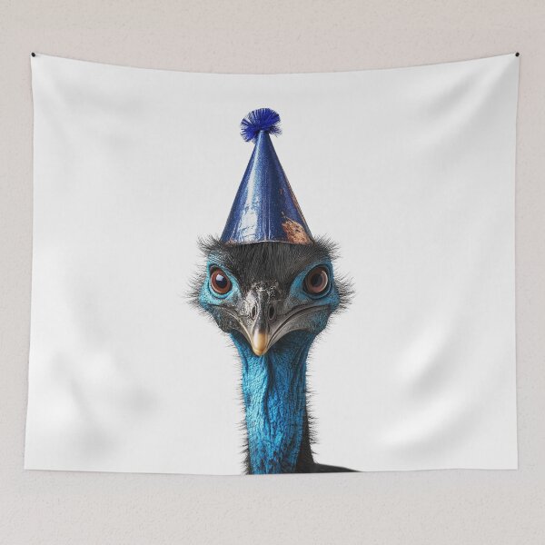 Item preview, Funny Cassowary Wearing Birthday Party Hat designed and sold by LazyOwlStore.