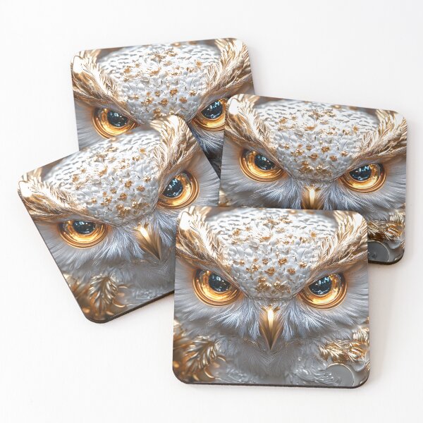 Item preview, Luxurious golden-tinged owl with intricate details. designed and sold by Artessie.