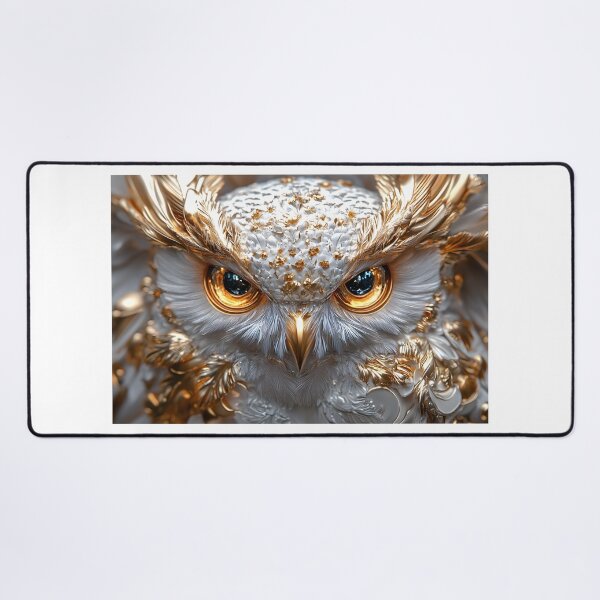 Item preview, Luxurious golden-tinged owl with intricate details. designed and sold by Artessie.