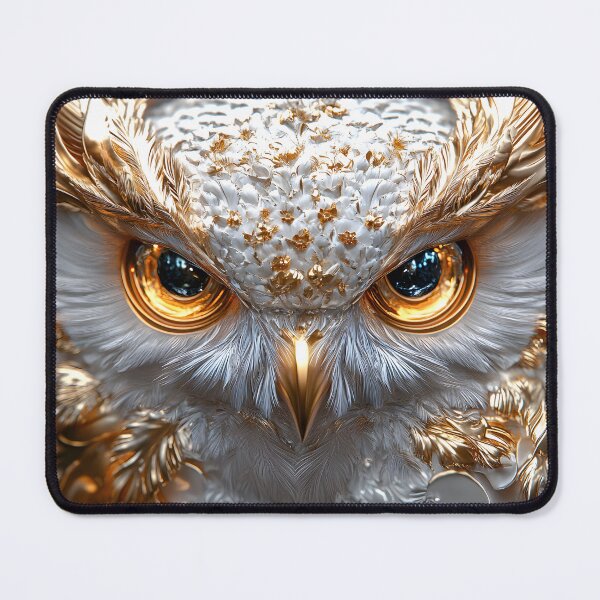 Item preview, Luxurious golden-tinged owl with intricate details. designed and sold by Artessie.
