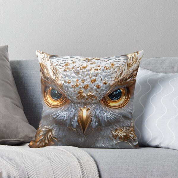 Item preview, Luxurious golden-tinged owl with intricate details. designed and sold by Artessie.