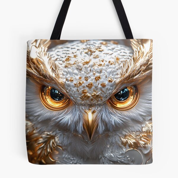 Item preview, Luxurious golden-tinged owl with intricate details. designed and sold by Artessie.