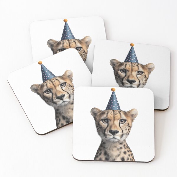 Item preview, Funny Cheetah Wearing Birthday Party Hat designed and sold by LazyOwlStore.