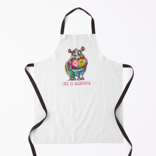 Item preview, Colorful Animal Design – Life is Beautiful – Happy Hippopotamus Motif designed and sold by KolbaVison.