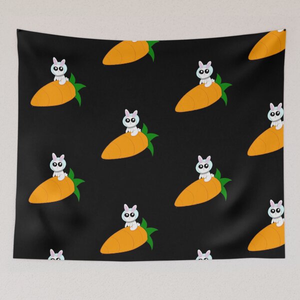 Item preview, Rocket rabbit black background designed and sold by CreationsByFey.
