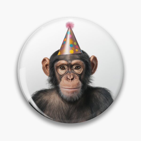 Item preview, Funny Chimpanzee Wearing Birthday Party Hat designed and sold by LazyOwlStore.