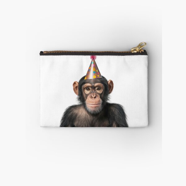 Item preview, Funny Chimpanzee Wearing Birthday Party Hat designed and sold by LazyOwlStore.