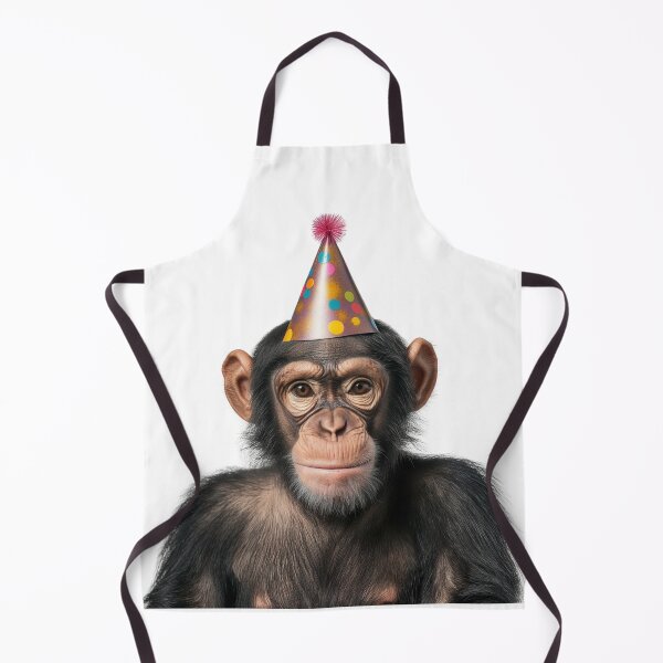 Item preview, Funny Chimpanzee Wearing Birthday Party Hat designed and sold by LazyOwlStore.