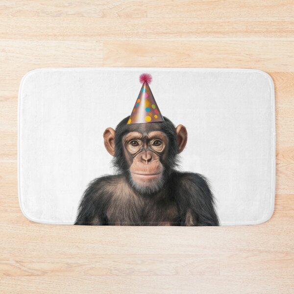 Item preview, Funny Chimpanzee Wearing Birthday Party Hat designed and sold by LazyOwlStore.