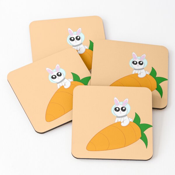 Item preview, Rocket rabbit orange background designed and sold by CreationsByFey.