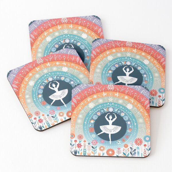 Item preview, Scandinavian Folk Art Ballerina – Blue Grace and Radiant Blooms by heidiannemorris designed and sold by FOLK ART FUSION by heidiannemorris.