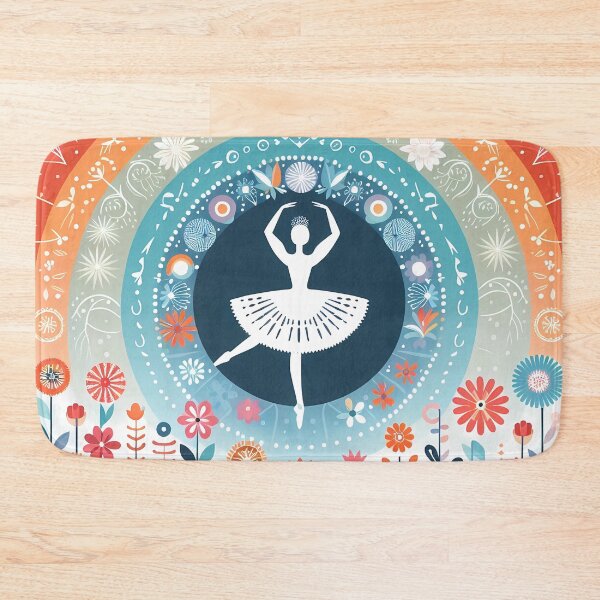Item preview, Scandinavian Folk Art Ballerina – Blue Grace and Radiant Blooms by heidiannemorris designed and sold by FOLK ART FUSION by heidiannemorris.