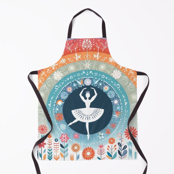 Item preview, Scandinavian Folk Art Ballerina – Blue Grace and Radiant Blooms by heidiannemorris designed and sold by FOLK ART FUSION by heidiannemorris.