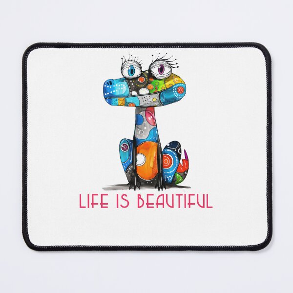 Item preview, Colorful animal design – Life is Beautiful – Happy motif designed and sold by KolbaVison.