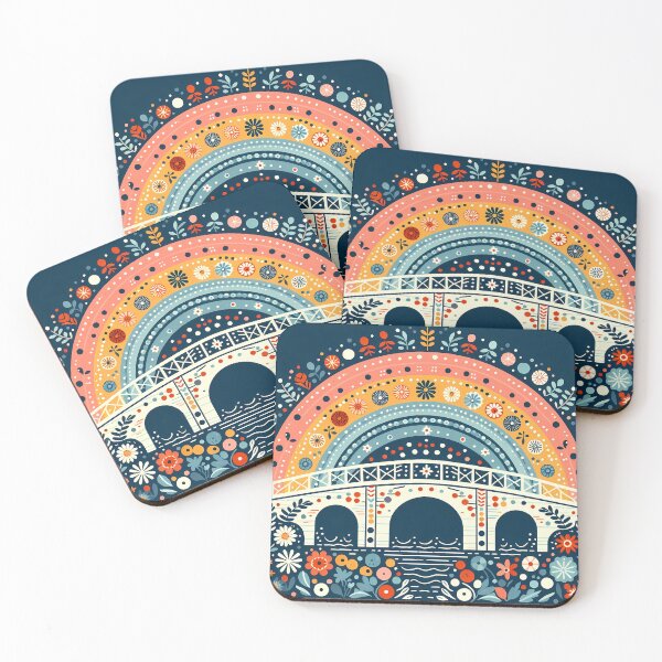 Item preview, Scandinavian Folk Art Bridge – Midnight Sky by heidiannemorris designed and sold by FOLK ART FUSION by heidiannemorris.