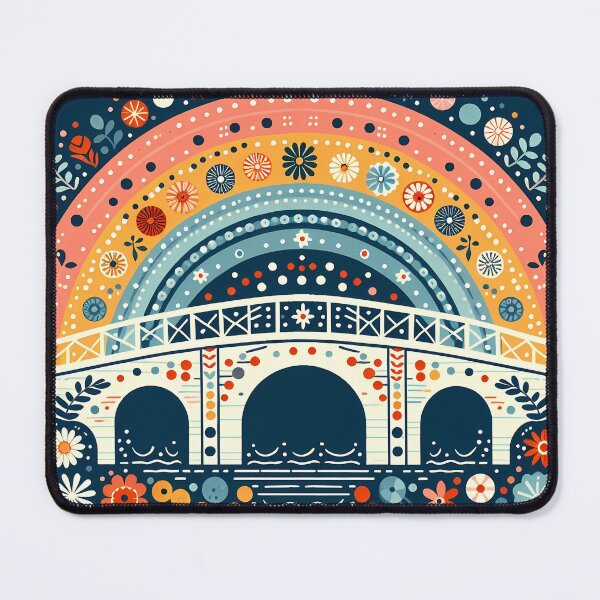 Item preview, Scandinavian Folk Art Bridge – Midnight Sky by heidiannemorris designed and sold by FOLK ART FUSION by heidiannemorris.