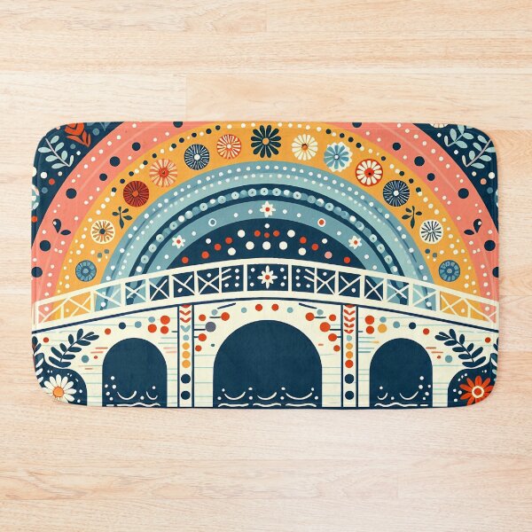 Item preview, Scandinavian Folk Art Bridge – Midnight Sky by heidiannemorris designed and sold by FOLK ART FUSION by heidiannemorris.