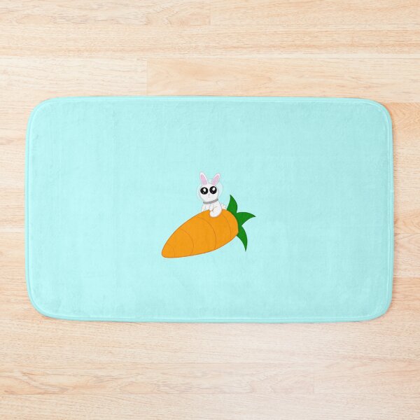 Item preview, Rocket rabbit light blue background designed and sold by CreationsByFey.