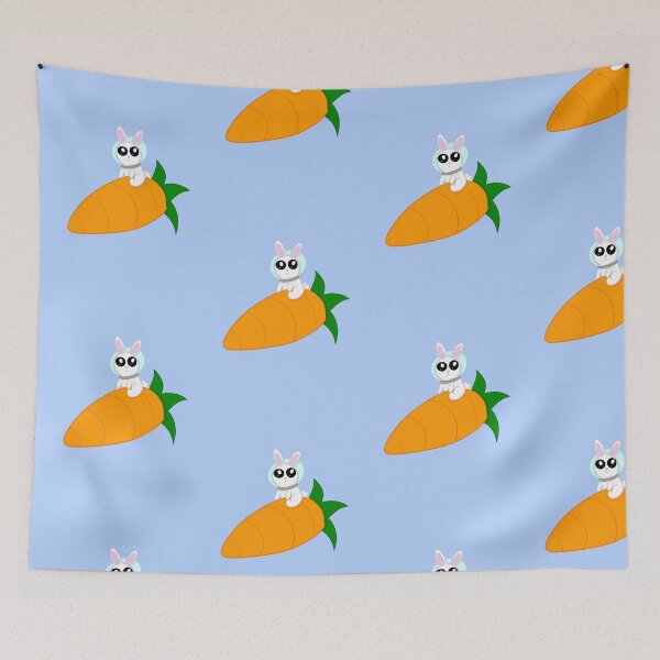 Item preview, Rocket rabbit dark blue background designed and sold by CreationsByFey.