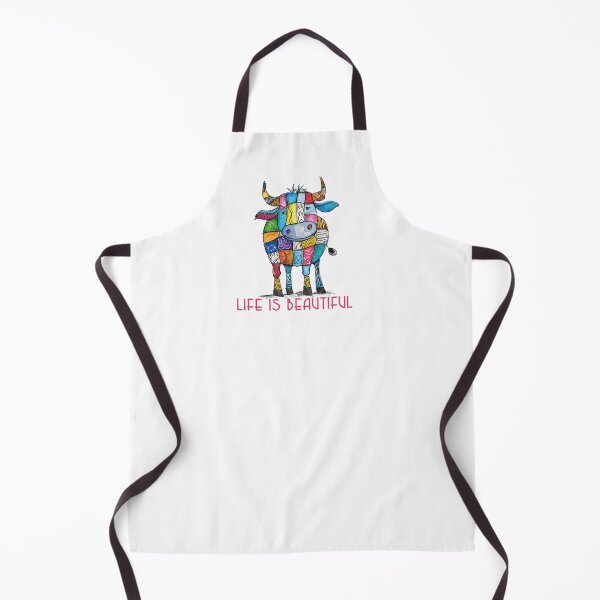 Item preview, Colorful Animal Design – Life is Beautiful – Happy Cow Motif designed and sold by KolbaVison.