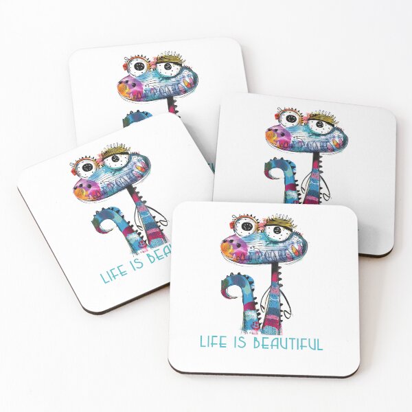 Item preview, Colorful Animal Design – Life is Beautiful – Happy Lizard Motif designed and sold by KolbaVison.