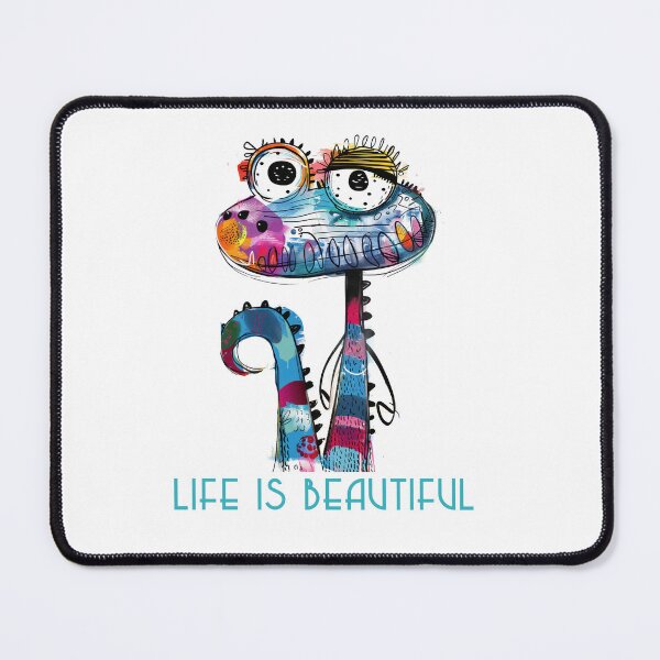 Item preview, Colorful Animal Design – Life is Beautiful – Happy Lizard Motif designed and sold by KolbaVison.