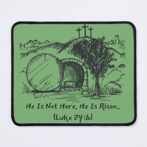 Item preview, Luke 24:6 - He Is Not Here, He Is Risen - Empty Tomb Pencil Sketch designed and sold by IntheLightSola.