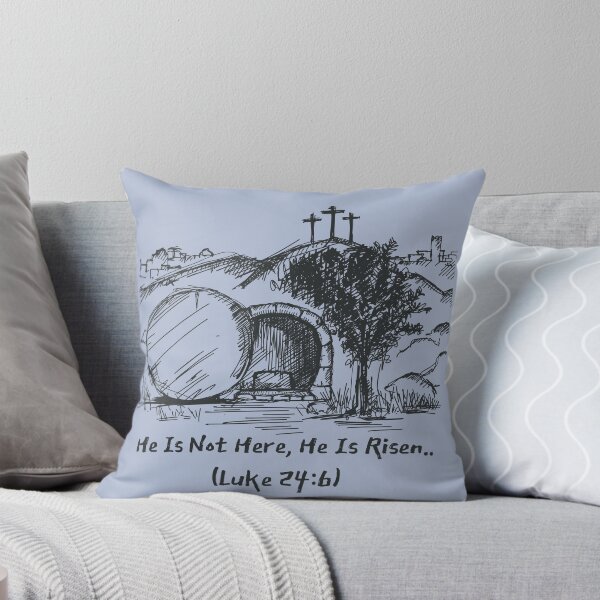 Item preview, Luke 24:6 - He Is Not Here, He Is Risen - Empty Tomb Pencil Sketch designed and sold by IntheLightSola.