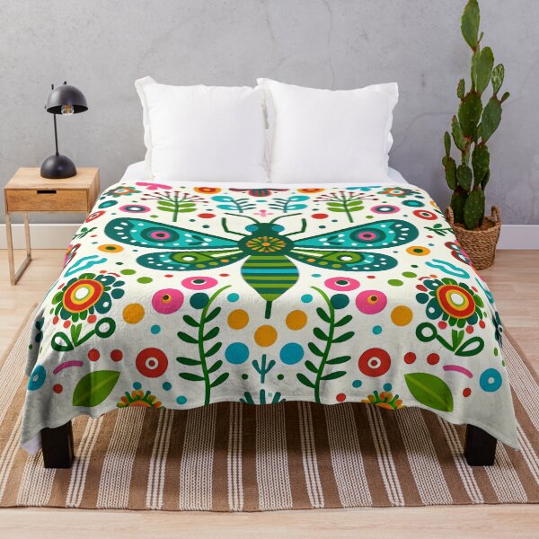 Item preview, Scandinavian Folk Art Green Hornet – Symmetrical Buzz and Bold Folk Colour by heidiannemorris designed and sold by FOLK ART FUSION by heidiannemorris.