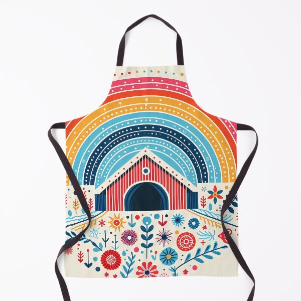 Item preview, Scandinavian Folk Art Covered Bridge – New England Charm in Floral Folk Style by heidiannemorris designed and sold by FOLK ART FUSION by heidiannemorris.