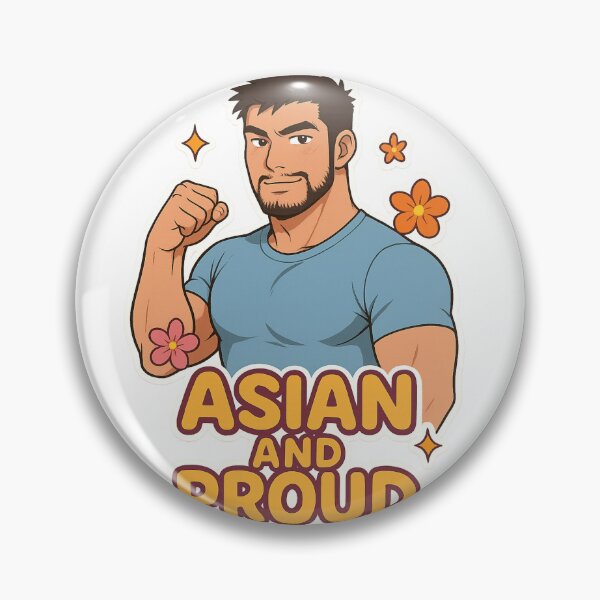 Item preview, Asian and Proud Strong Asian Man with Floral Accents for AAPI Month designed and sold by Aryabek.