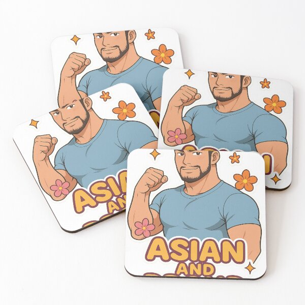Item preview, Asian and Proud Strong Asian Man with Floral Accents for AAPI Month designed and sold by Aryabek.