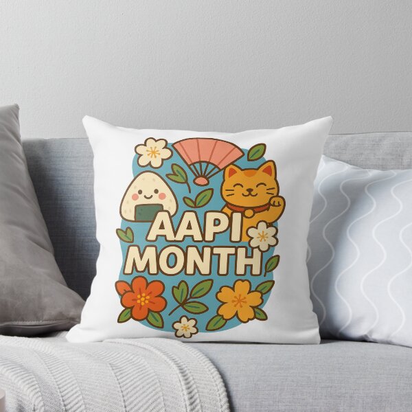 Item preview, Asian and Proud AAPI Month Cultural Icons with Onigiri and Lucky Cat designed and sold by Aryabek.