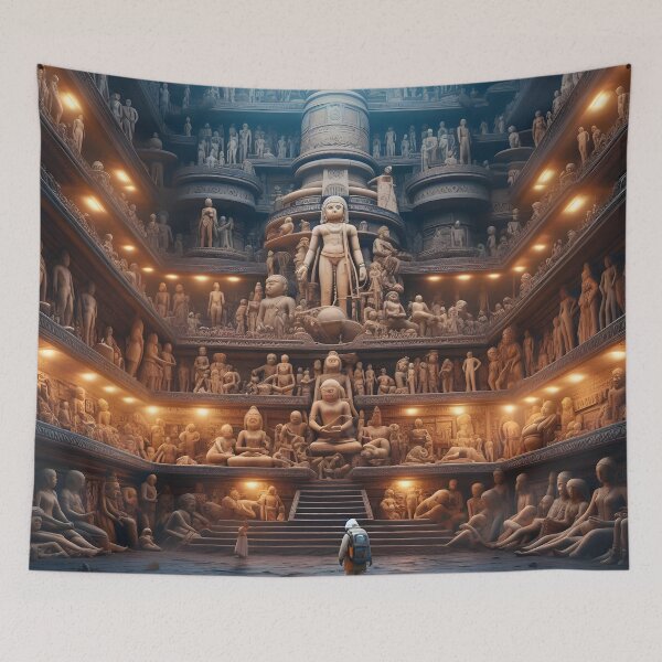 Item preview, Ancient Sculptures in Grand Temple Interior designed and sold by FusionGaze.