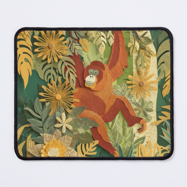 Item preview, Orangutan Jungle Collage Art Vintage Tropical Botanical designed and sold by UtArt.