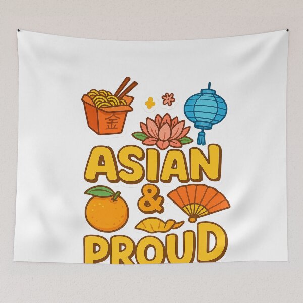 Item preview, Asian and Proud Celebration with Noodles, Lanterns, and Lotus Flower designed and sold by Aryabek.