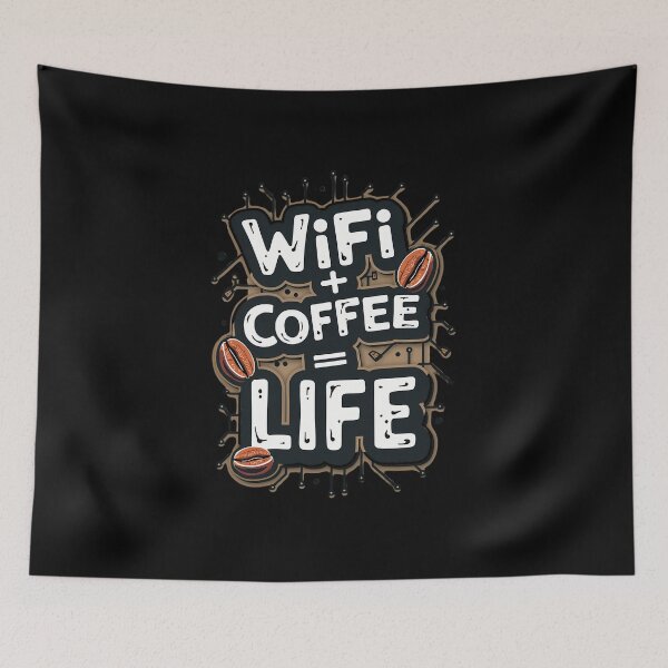 Item preview,  WiFi + Coffee = Life – Funny Tech & Caffeine Lover Design designed and sold by Jason123za.